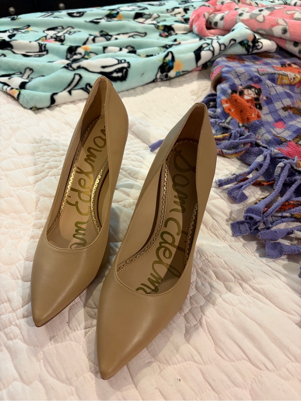 Sam Edelman Beige Pointed-Toe Pumps